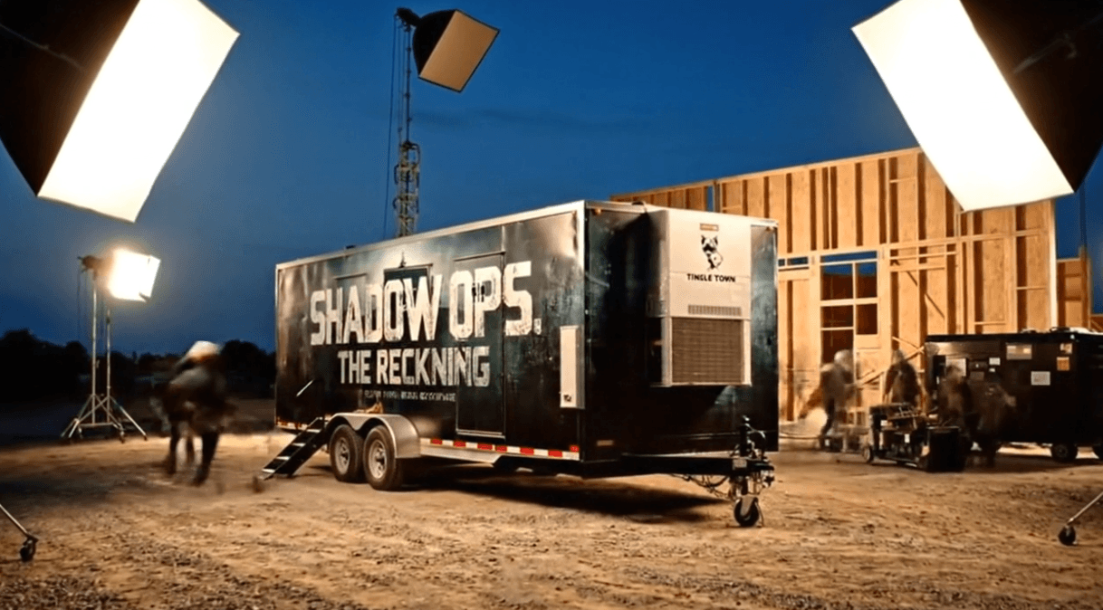 Branded Tinkle Town trailer on set